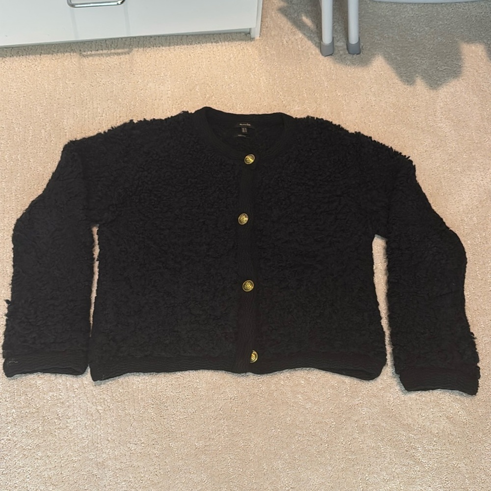 Massimo Dutti boucle cardigan. Black color, size medium. Worn once.